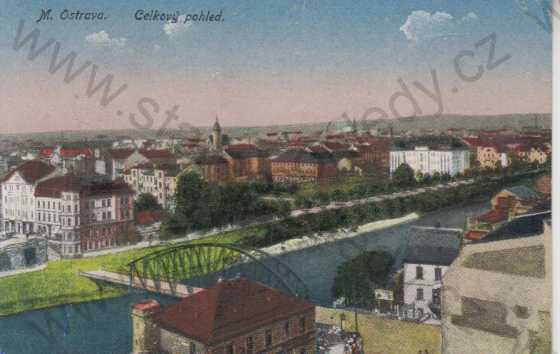  - Ostrava, celkový pohled na město, kolorovaná
