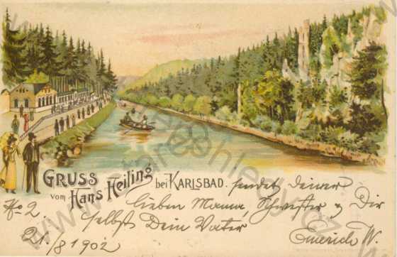  - Svatošsské skály- Karlovy Vary (Hans Heiling bei Karlsbad), kolorovaná, DA, litografie