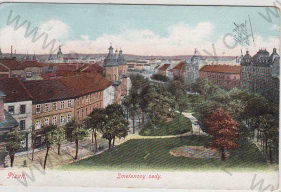  - Plzeň (Pilsen), Smetanovy sady, kolorovaná