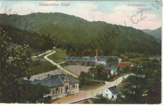  - Šternberk (Sternberg, Niedergrund)- restaurace Engel, kolorovaná