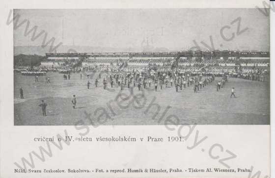  - Sokol, všesokolský slet v Praze 1901 - cvičení, DA