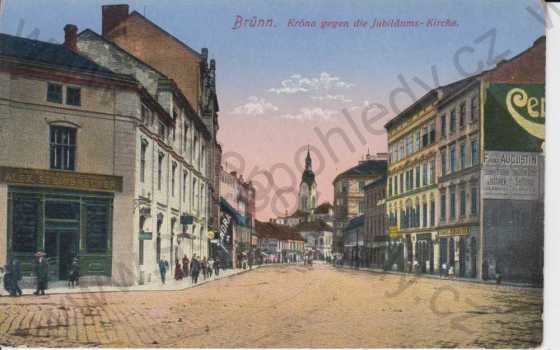  - Brno (Brünn), ulice ke kostelu, kolorovaná