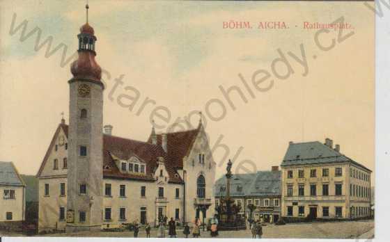  - Český Dub (Böhm. Aicha), náměstí, kostel, kolorovaná