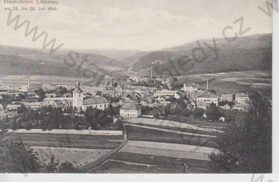  - Hodkovice (Liebenau), celkový pohled na město v roce 1910