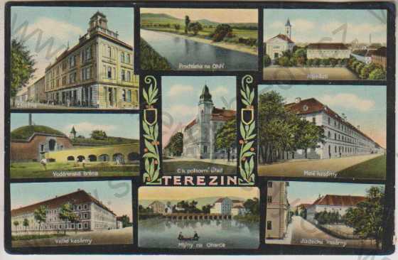  - Terezín, více záběrů, záložna, vodárenská brána, velké kasárny, procházka Ohře, náměstí, malé kasárny, Jezdecké kasárny, barevná