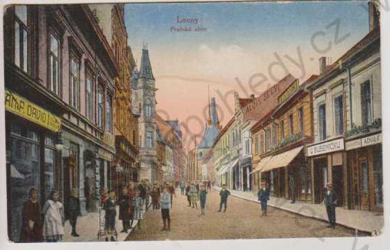  - Louny, Pražská ulice, kolorovaná