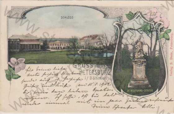  - Petrohrad (Petersburg), zámek, socha sv. Wolfganga, kolorovaná, DA