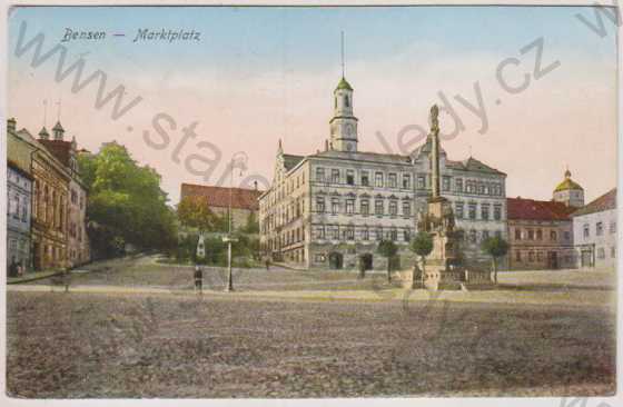  - Benešov nad Ploučnicí (Bensen), náměstí, kolorovaná