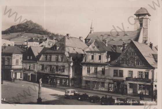  - Česká Kamenice (Böhmisch Kamnitz)- náměstí, kostel, automobily