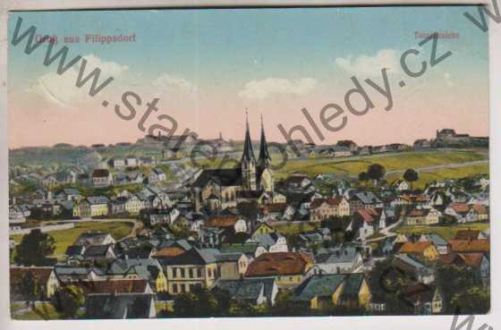  - Filipov (Filippsdorf), celkový pohled na město, barevná