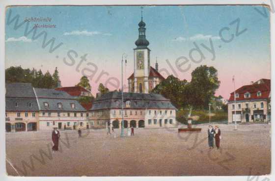  - Krásná Lípa, náměstí (Schönlinde, Marktplatz), barevná