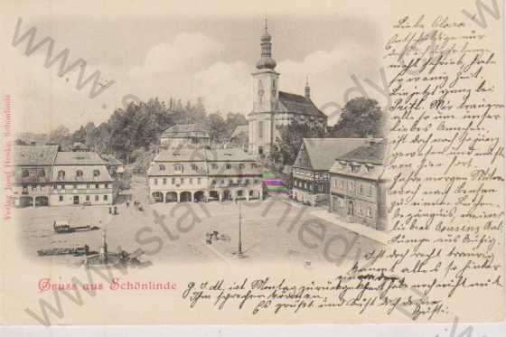  - Krásná Lípa (Schönlinde, náměstí, kostel, DA