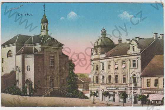  - Benešov, Velké náměstí - piaristická kolej a kostel sv. Anny, barevná