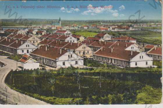  - C. a K. Vojenský tábor Milovice (K. u. k. Militärlager Milowitz), barevná