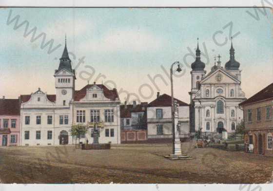  - Stará Boleslav, náměstí, kostel, kolorovaná