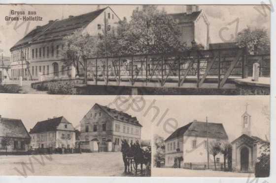  - Holedeč (Holletitz), střed obce, kaplička, most, více záběrů
