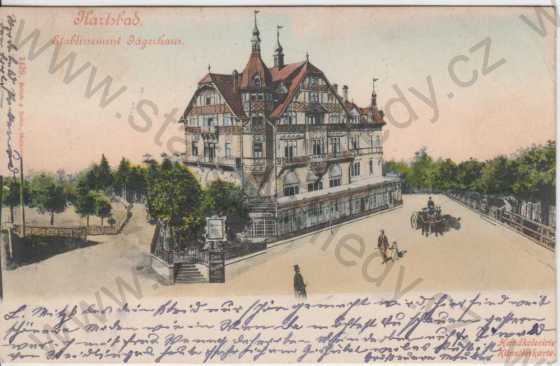  - Karlovy Vary (Karlsbad), hotel Jägerhaus, kolorovaná, DA
