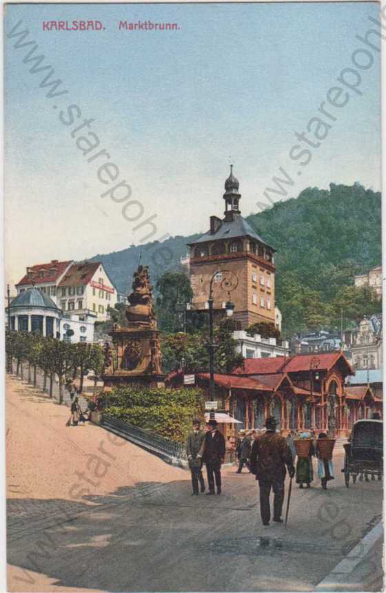  - Karlovy Vary (Karlsbad), Marktbrunn, kolorovaná