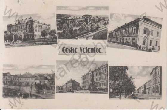  - České Velenice - Hotel Huber, nádraží, beseda, nádražní třída, Česká státní škola