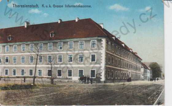  - Terezín (Theresienstadt), kasárny, kolorovaná