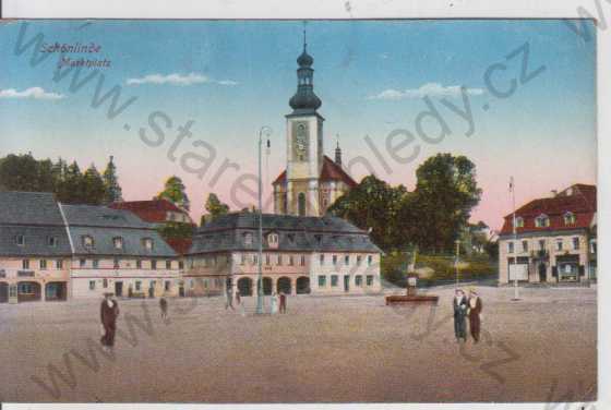 - Krásná Lípa (Schönlinde), náměstí, kolorovaná