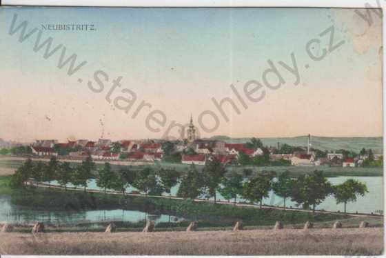  - Nová Bystřice (Neubistritz), pohled na město, kolorovaná