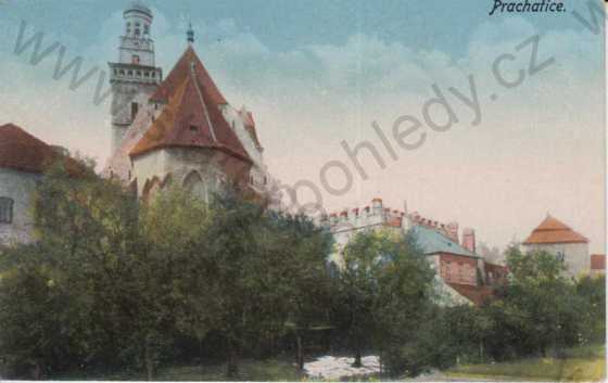 - Prachatice (Prachatitz), kostel, kolorovaná
