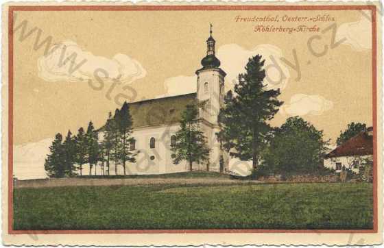  - Bruntál (Freudenthal) - kostel, kolorovaná