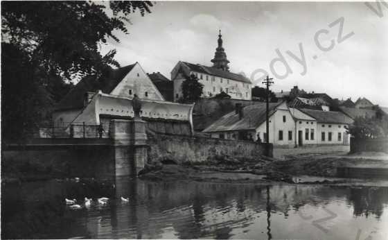  - Moravské Budějovice - partie - most, kostel