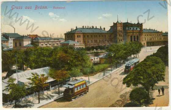  - Brno (Brünn) - nádraží, TRAMVAJ, kolorovaná
