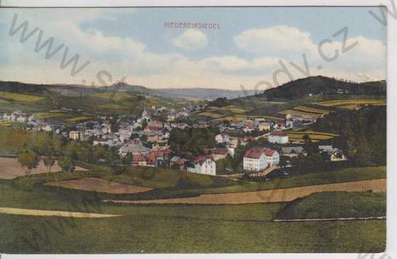  - Dolní Poustevna (Niedereinsiedel), pohled na město, kolorovaná