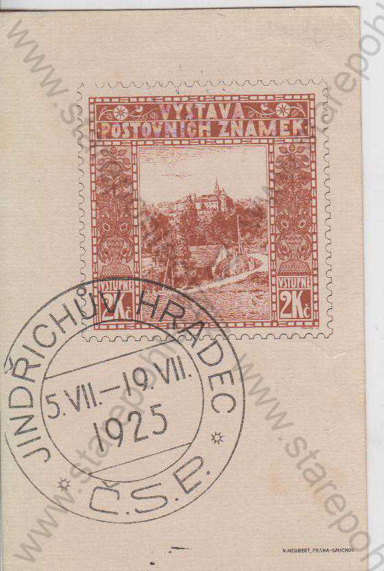  - Jindřichův Hradec (Neuhaus), pohled na město - koláž - známka, Výstava poštovních známek