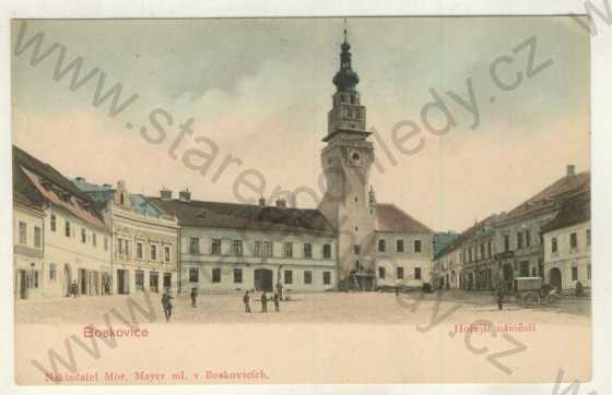  - Boskovice - Hořejší náměstí, radnice, kolorovaná, DA