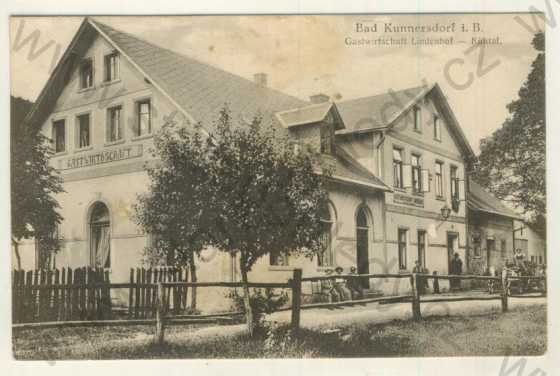  - Lázně Kundratice (Bad Kunnersdorf) - hostinec Lindehof - Kühtal, vůl