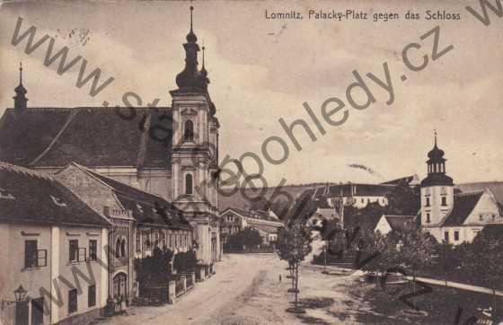  - Lomnice, Lomnitz, Palacky - Platz gegen das Schloss
