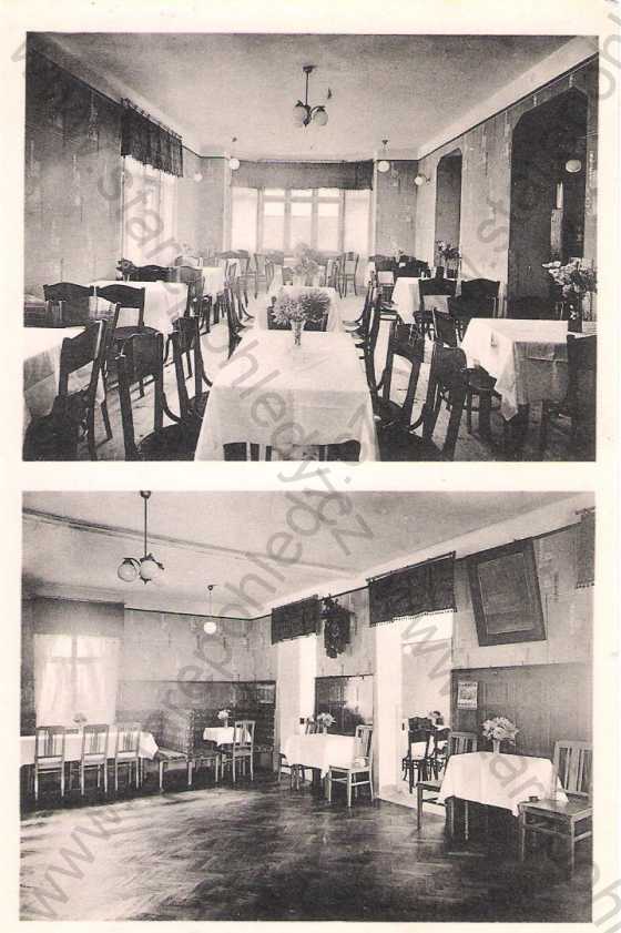  - Libavské Údolí (Liebauthal) - Restauration U. Tanzdiele Marie Wenig, interiér, jídelna, více záběrů 