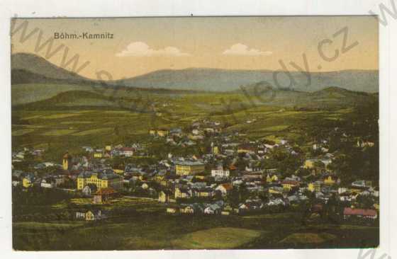  - Česká Kamenice (Böhmisch Kamnitz) - pohled na město, kolorovaná