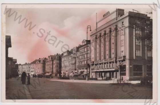  - Český Těšín (Teschen) - Nádražní ulice - hotel, obchody, kůň povoz