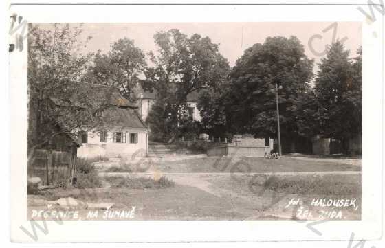  - Dešenice - partie - kašna, domy, foto Halousek