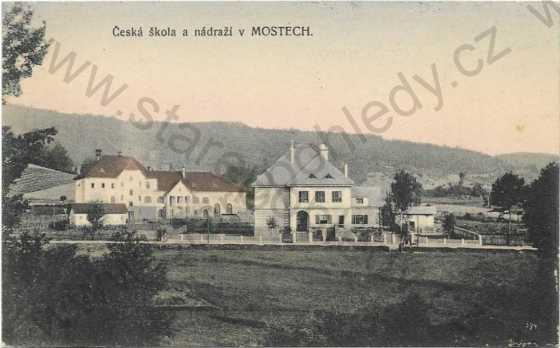  - Mosty - česká škola a nádraží, kolorovaná