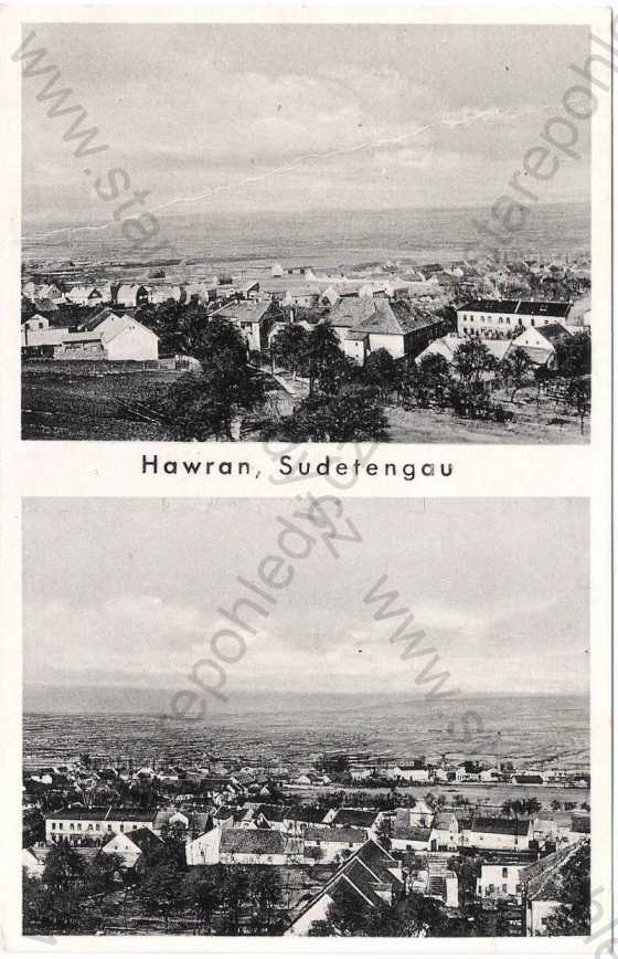  - Havraň (Hawran, Sudetengau) - pohled na město, více záběrů