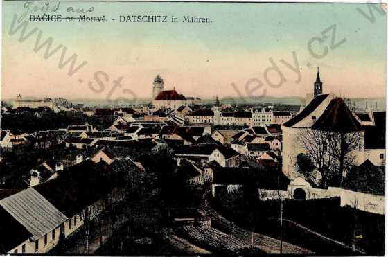  - Dačice na Moravě (Datschitz in Mähren) - pohled na město, kolorovaná