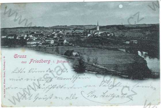  - Frymburk (Friedberg) - pohled na město, Mondschein, DA