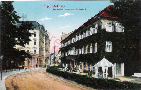  - Teplice (Teplitz-Schönau) - Deutsches Haus mit Kaiserbad, kolorovaná