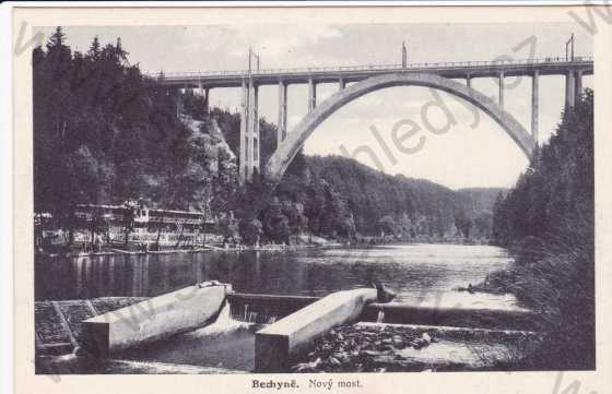  - Bechyně,celkový záběr na most,řeka,splav