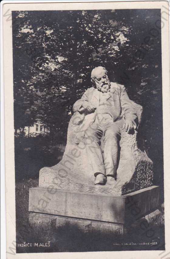  - Hořice v Podkrkonoší,celkový záběr na sochu M.Aleše
