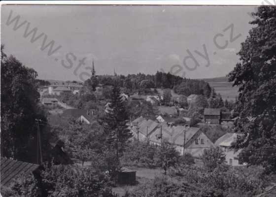  - Bohutín,celkový pohled na obec a kostel(pohlednice k IV.sjezdu rodáků bohutínského kraje)