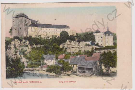  - Bečov nad Teplou (Petschau) - hrad a zámek, kolorovaná