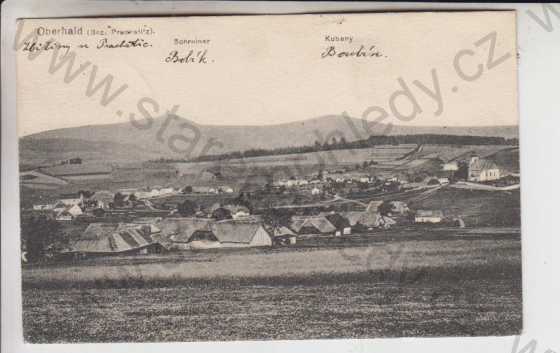  - Horní Dvořiště (Oberhaid), pohled na město, Zbytiny, Bobík, Boubín