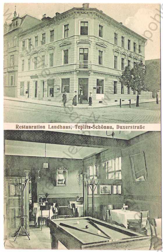  - Teplice (Teplitz-Schönau) - Duxerstrasse - Restauration Landhaus (interiér, exteriér), KULEČNÍK, foto E. BLUM, více záběrů